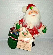 Annalee SANTA Christmas Red White Plush Green Gift Bag Sack Beard Bendable NEW