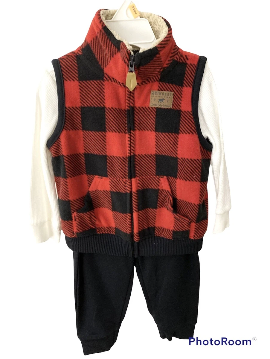 Buffalo plaid boys vest clearance