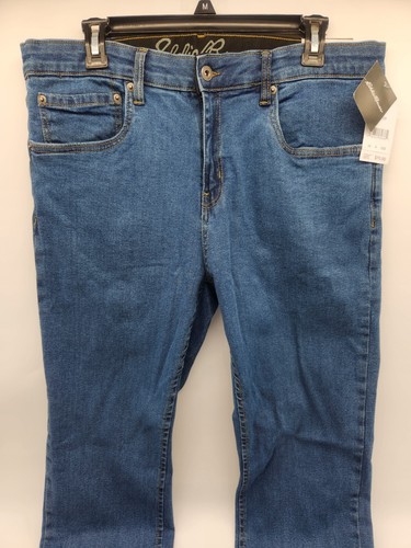 Eddie Bauer Voyager Flex Stretch Slim Fit Size 34x32 New W/Tags Denim Blue Jeans - Picture 4 of 16