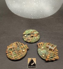 50mm ROUND RESIN BASES TERRAIN SCENERY QUARRY & SKULLS 3 PCS 