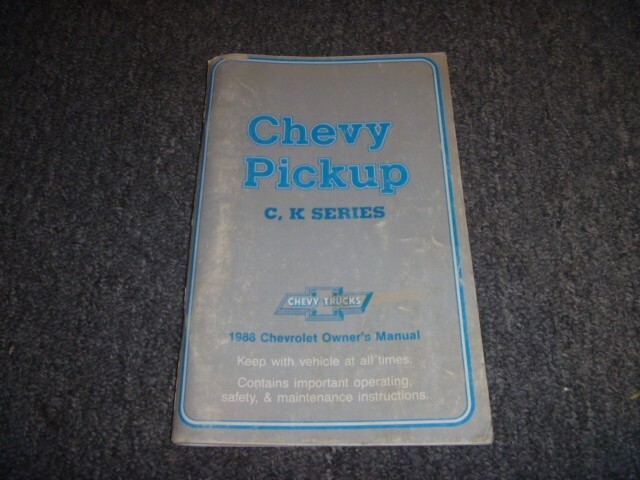 1993 Chevrolet Silverado C/K Pickup Truck Owner's Manual - DIY Repair