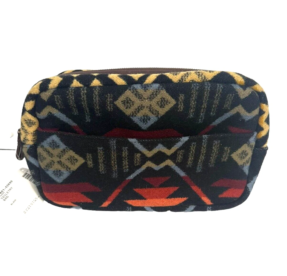 PENDLETON Wool Blend Southwestern Print Toiletry Bag NWT Black Travel - Image 3 of 4