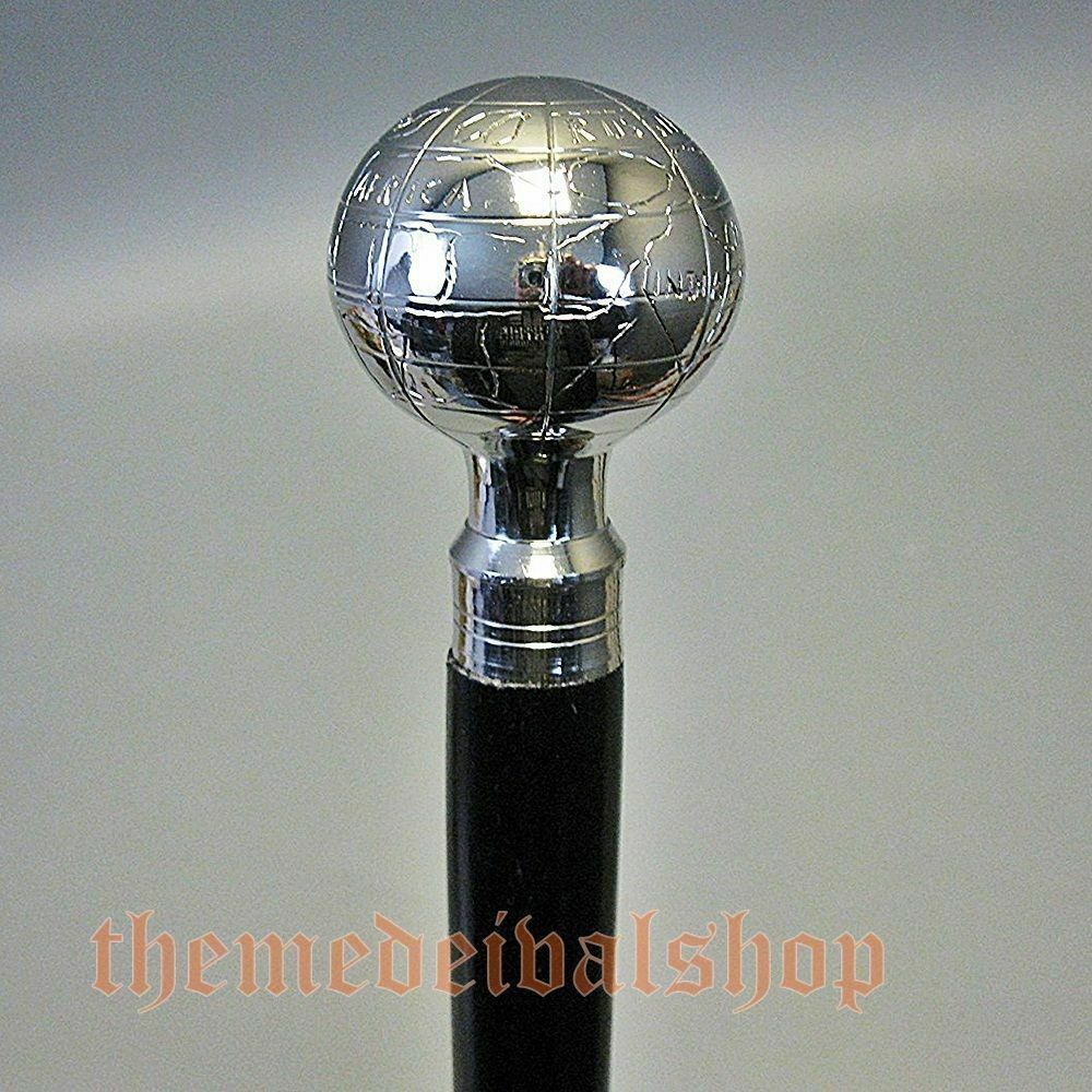 Chrome Globe Brass Solid Handle Antique Victorian… - image 4
