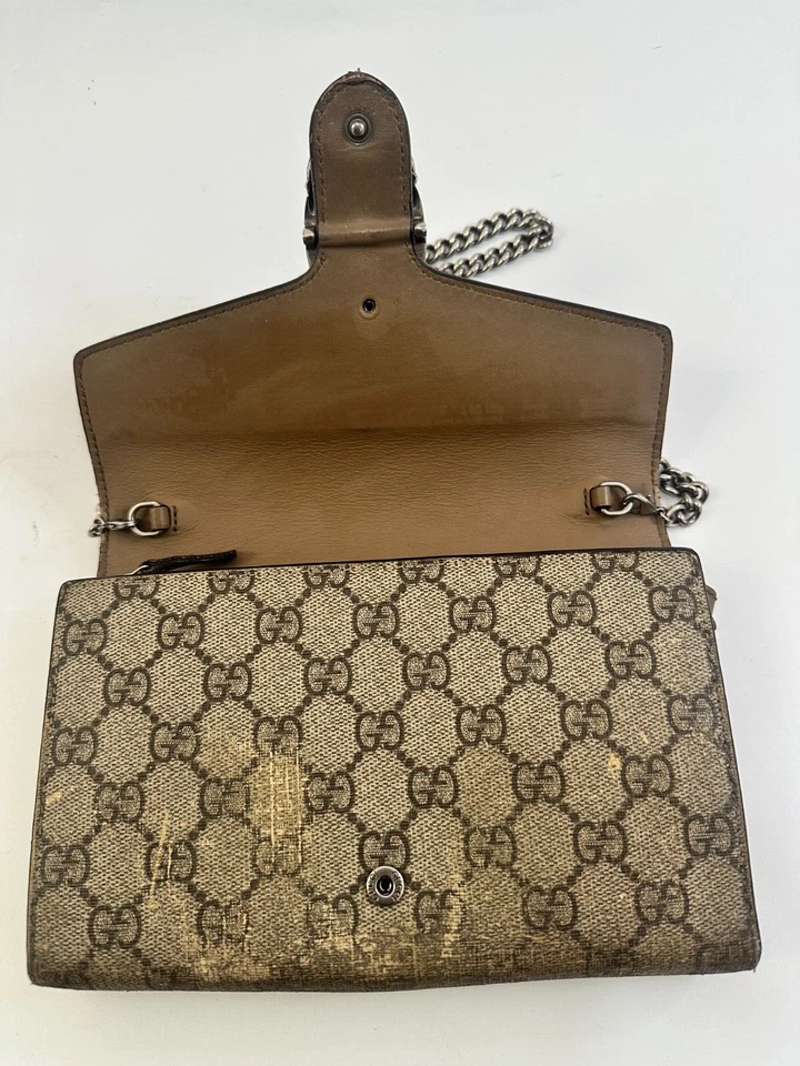 Cartera Gucci Beige GG Supreme Lona y Cuero Dioniso Foto 3 de 4