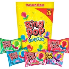 Ring Pop Individually Wrapped Bulk Lollipop Variety Party Pack – 20 Count S...