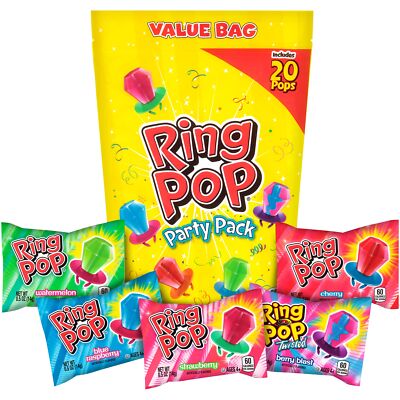 Ring Pop Individually Wrapped Bulk Lollipop Variety Party Pack   20 Count S...