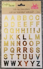 Rub On Transfers Gold Foil Alphabet Upper Case ABCs Letters 8"x6" Crafter Square