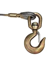 Steel Core Winch Line 1/2" x 35 FT w/ Swivel Hook Latch Wrecker Cable Tow USA