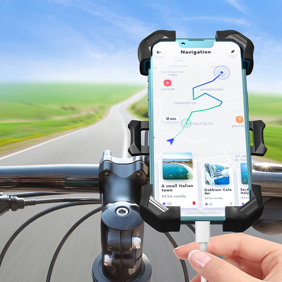 Motorcycle ATV Handlebar Phone Mount Holder Bicycle Bike Bracket for Cellphone - Image 2 of 4