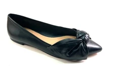 Vince Camuto Bowmel Black Leather Ballet Pointed Toe Flat