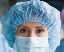 21" Disposable Bouffant Caps Hair Net Non Woven Head Cover Blue 100/PK