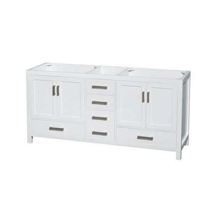 Wyndham Collection WC-1414-72-DBL-UM-VAN Sheffield 71'' Double - White / Brushed