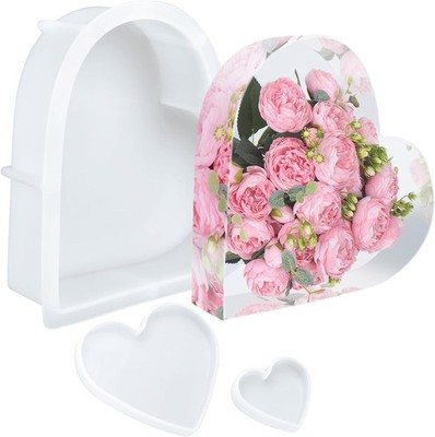KISREL Large Heart Resin Mold, Shaped Silicone Molds, Clear 