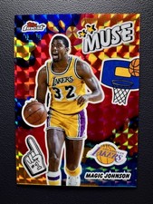 2025-26 Topps Finest Magic Johnson #M-3 Muse Red Geometric Refractor /10 HOF