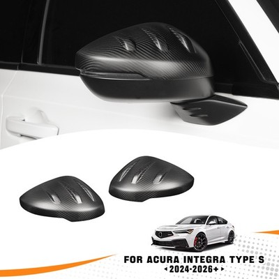 2pcs Matte Carbon Fiber Rearview Mirror Caps Trim For Aucra Integra Type S DE5