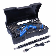 RealWork 4V Cordless Screwdriver with Li-ion Battery Case, Shaft, Bits, Drills