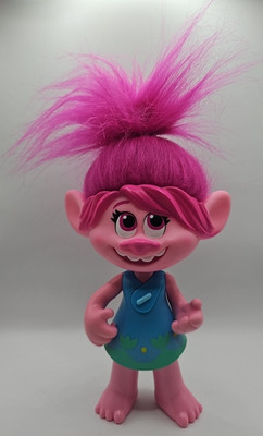 DreamWorks Trolls Poppy Talking Singing Doll 10  Pink Hair   Tested & Works