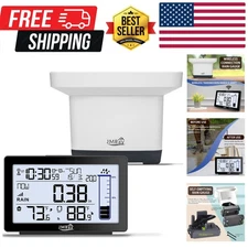 Best Rated Wireless Digital Rain Gauge with Self-Emptying Design & Thermometer