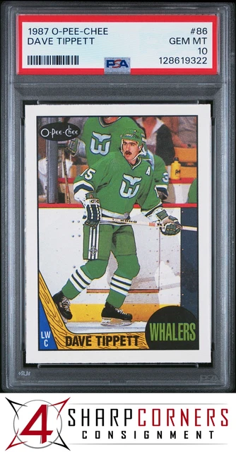 1987 O-PEE-CHEE #86 DAVE TIPPETT WHALERS PSA 10