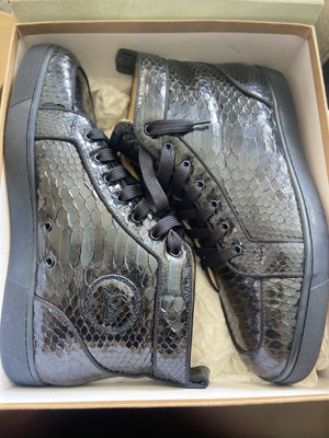 Christian Louboutin Botas de Pitón 46.5 Usado 1 Vez  Azul, Pitón
