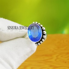 Blue Topaz Gemstone 925 sterling silver handmade Gift Ring US size 5 to 13