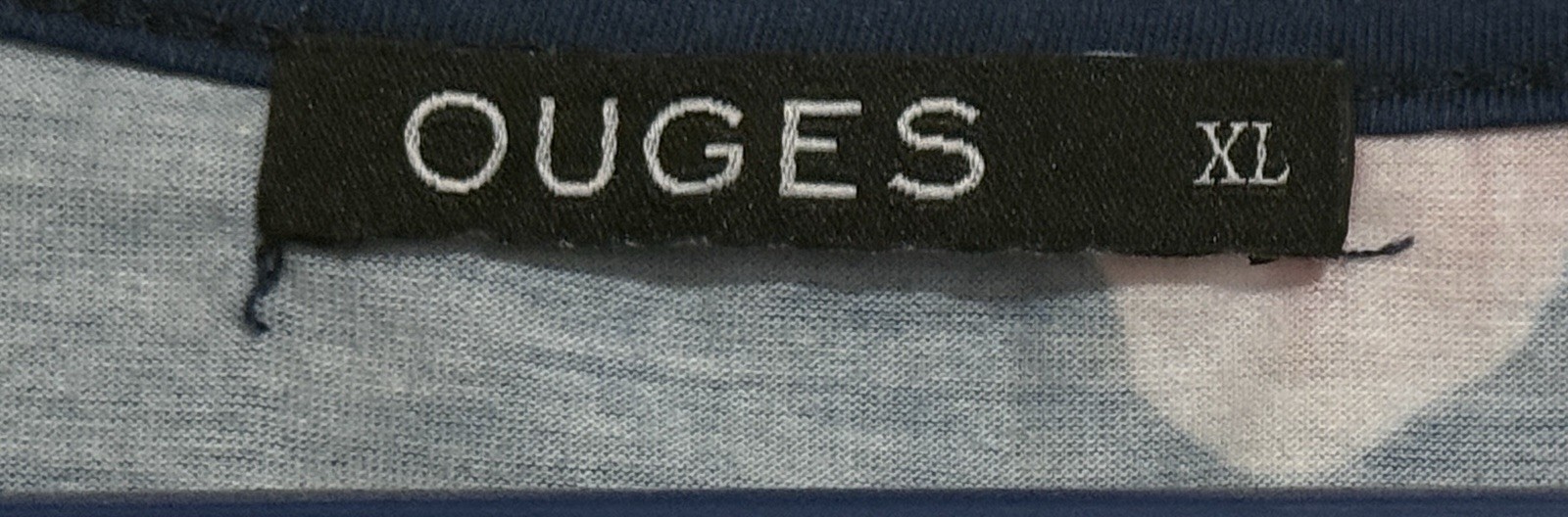 OUGES Women's Navy Floral Dress Size XL Short Sle… - image 3