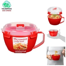 Versatile Red Noodle Bowl - 31.7oz Microwave, Dishwasher & Freezer Safe