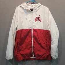 Nike Air Jordan Jacket Small White Red Windbreaker CK2217-102 Used