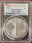 2025 $1~1-oz American Silver Eagle PCGS MS70 FS Flag Label Black Frame