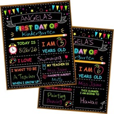 Double-Sided First Day of School Board, 12 10 Inches Back to School Sign Reu