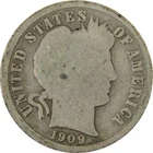 1909 S Barber Silver Dime AG About Good 10c Coin Collectible SKU:CP712