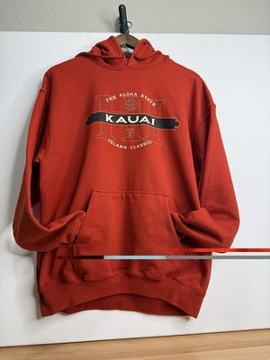 Perrin Wear Kauai Hoodie Red Men's Large Island Classic Heavyweight Pullover