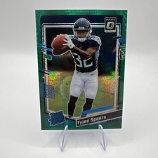 Tyjae Spears Donruss Optic Rated Rookie Green Hyper Prizm #297 Tennessee Titans 