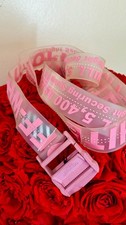Off White Transparent Rubber Clear RARE PINK Industrial Belt 200cm