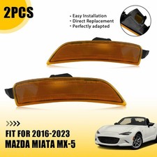 2PCS Side Front Marker Reflector Lights For 2016-23 Mazda MX-5 Miata Amber Lens