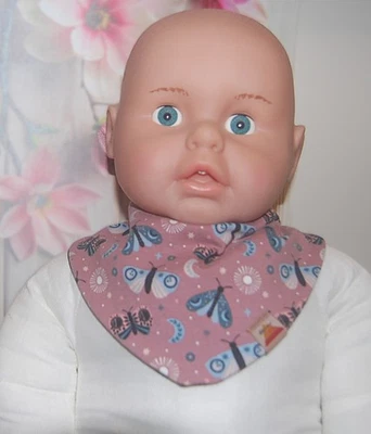 Halstuch Dreieckstuch Mädchen Baby Handmade Schmetterlinge Blumen Sabbertuch - Bild 1 von 3