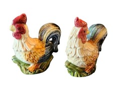 Hand-Painted Ceramic Rooster Salt & Pepper Shakers Farmhouse Decor Jay Imports