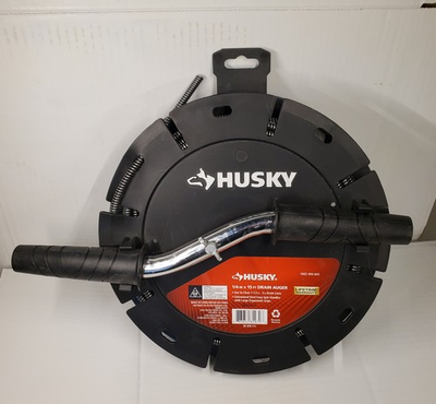 #ad #ad NEW HUSKY Drain Auger 15 ft. x 1 4 in. Diameter Galvanized Steel Spin Handle $20.00