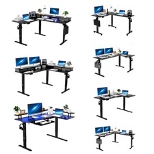 Uimoso L Shaped Desk Electric Adjustable Height Corner Gaming Desk