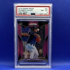 Panini 2019 Prizm Framber Valdez #82 Pink Prizm RC Astros PSA 8 Card