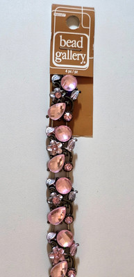 HALCRAFT Bead Gallery BRASS-PLATED PINK Metal Slider, 18x26mm   4 pcs