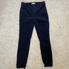 Ann Taylor LOFT Corduroy Pants Women's 4 / 27 Skinny Blue Stretch High Rise