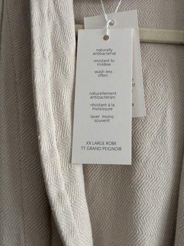 Matouk Kiran Turkish Waffle Knit Bath Robe Large beige Unisex Cotton Bamboo - Picture 7 of 10