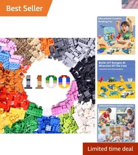 1100-Piece Building Block Set - 17 Colors & 147 Shapes for Kids' Creativity