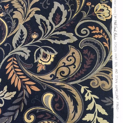 Mill Creek Fabrics findley  printed cotton by the yard black brown gray  