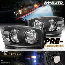 Lhrh Clear Headlight6000k Led Lamp Bulb For 2006-2009 Ram 1500 2500 3500 Black Lhrh Clear Headlight6000k Led Lamp Bulb For 2006-2009 Ram 1500 2500 3500 Black