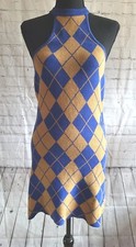 Urban Outfitters Women’s CHARLIE KNIT DRESS Argyle Halter Sweater Knit Small EUC