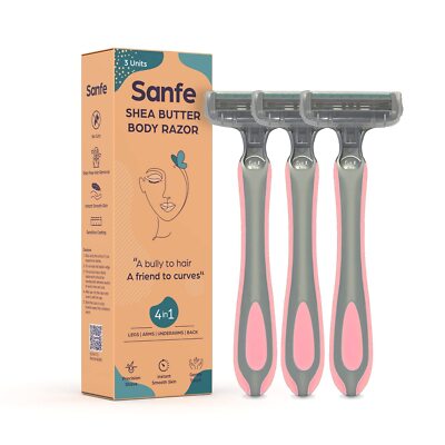 Sanfe Sheabutter Körper Rasierer für Haare Entfernung Skin Pack 3