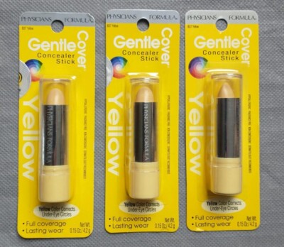 Pack of 3 Physicians Formula Gentle Cover  Concealer Stick 837 Yellow Under Eye 