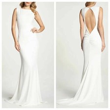 NOEL  JEAN Katie May Bridal THEO Open Back Crepe Stretch Mermaid Maxi Gown 4 US